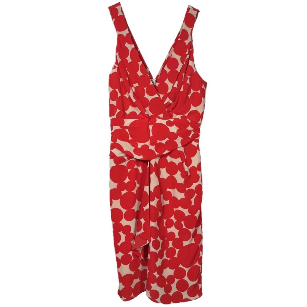 Anthropologie Yoana Baraschi Silk Polka Dot Ruffle Front Dress Size XS